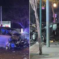 <p>The aftermath of the horrific crash on Cedar Lane in Teaneck on Sunday, March 19.</p>