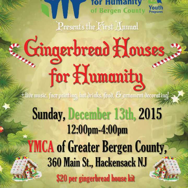 The Youth United group of Habitat for Humanity of Bergen County is hosting a gingerbread house event Dec. 13 in Hackensack.