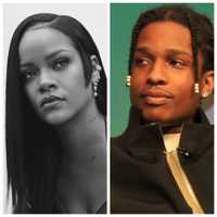 <p>Rihanna and A$AP Rocky</p>