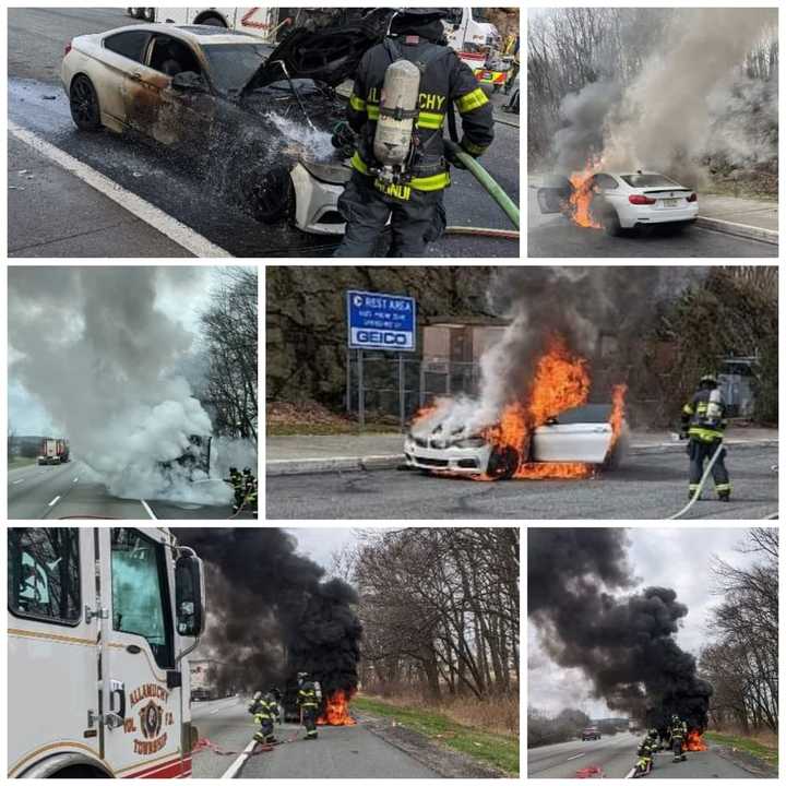 The two fire on Interstate 80.