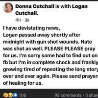 <p>The brothers&#x27;s mother&#x27;s Facebook post on Logan&#x27;s death.</p>