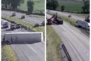 2nd Tractor-Trailer Rollover In 2 Hours At Same Exit Closes I-81 In Central Pennsylvania