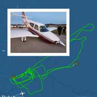 <p>The plane that made the emergency landing at Rostraver Airport and the route it took.</p>