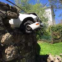 <p>No injuries were reported in the Saturday morning crash in Greenwich.</p>