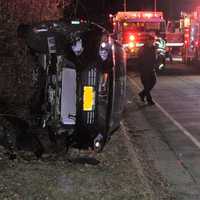 Five Hospitalized In Rollover, Two-Vehicle Crash