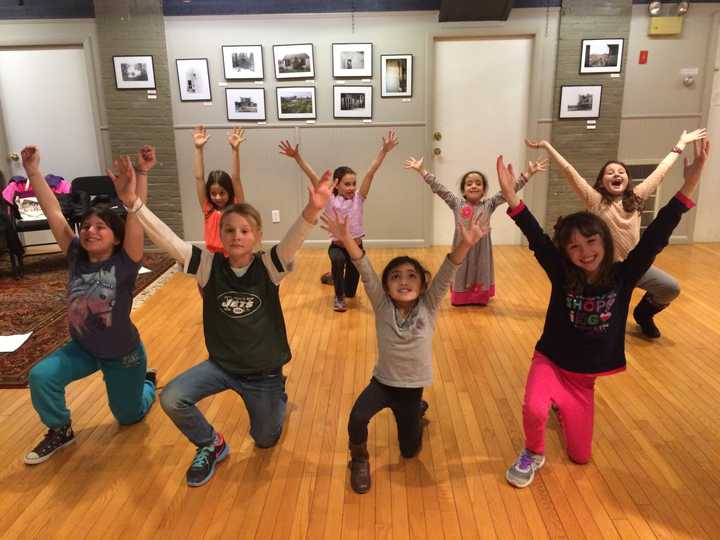 Children rehearse in a Spotlight Arts workshop in Brewster.