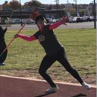 <p>Kassie Ketcho works on the proper javelin form.</p>