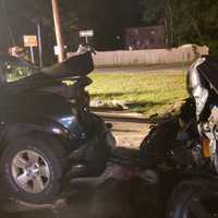 <p>Two people were hospitalized following a crash at a Long Island intersection.</p>