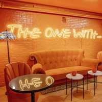 <p>And no "Friends"-themed cafe could be complete without the iconic orange couch from the coffeehouse in the show.&nbsp;</p>