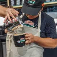 <p>A barista makes coffee at Central Perk Coffeehouse at&nbsp;205 Newbury Street.</p>