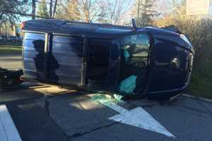 Greenwich FD Responds To Roll-Over Crash On East Putnam Ave.