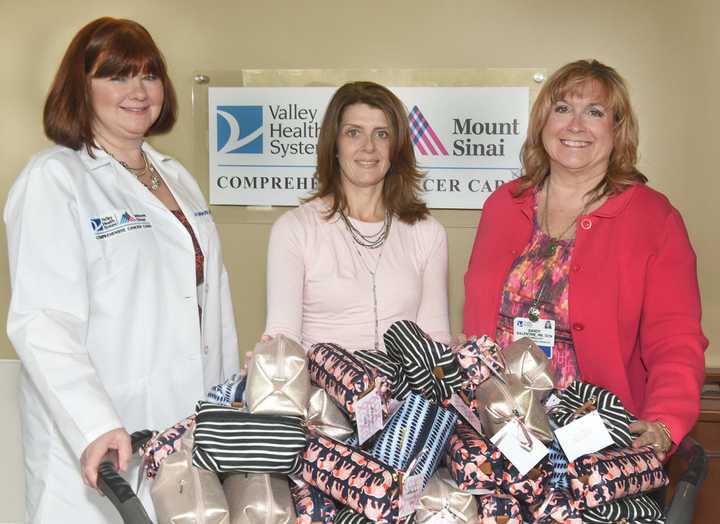 Valerie Quigley, manager at Valley’s Infusion Center, Meg McCluskey and Sandy Balentine, director of Clinical Oncology at Valley-Mount Sinai Comprehensive Cancer Care.