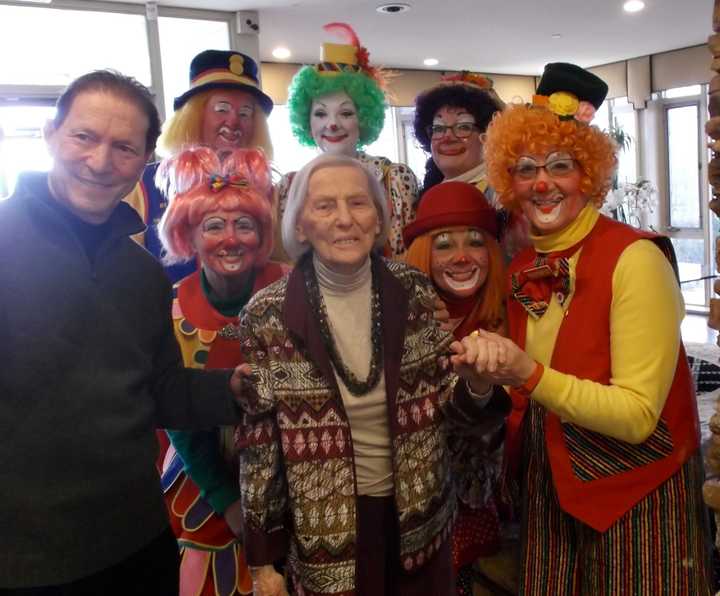 John Zanzarella, publicist for the Royal Hanneford Circus, and son of Cedar Manor Nursing &amp; Rehabilitation Home resident Palma Zanzarella, arranged a recent visit to the center.