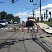 <p>A detour is set up for water main repairs on Route 1/Connecticut Avenue in Norwalk on Thursday.</p>