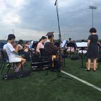 <p>The Clarkstown South High School Orchestra performs during the commencement ceremony.</p>