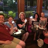 <p>Residents gather in Chappaqua to celebrate Hillary Clinton&#x27;s naming of Tim Kaine as her vice-presidential running mate. Clinton, the presumptive Democratic nominee for president, lives in Chappaqua.</p>