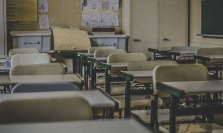 An empty classroom.