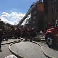 <p>More than 50 residents were displaced after a four-alarm fire broke out in Yonkers.</p>