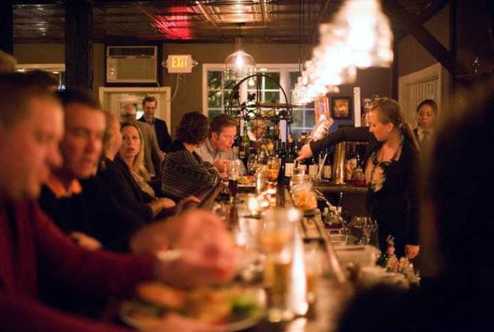 Guests enjoy a few cocktails at Crabtee&#x27;s Kittle House in Chappaqua, the winner of DVlicious &quot;Best Special Occasion&quot; restaurant contest.