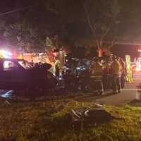 <p>Two people were hospitalized following a crash at a Long Island intersection.</p>