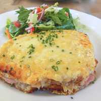 <p>Croque Monsieur at Le Fat Poodle in Old Greenwich.</p>