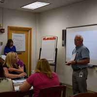 <p>Croton-Harmon Superintendent of Schools Edward R. Fuhrman Jr. discussed the district’s plans for the year with staff members at the curriculum coordinators meeting on Aug. 27.</p>