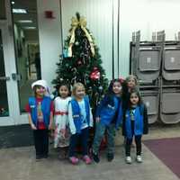 <p>A Saddle Brook Daisy troop spread holiday cheer at the Kessler Rehabilitation Center.</p>