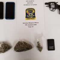 <p>The drugs and gun seized during the stop.</p>