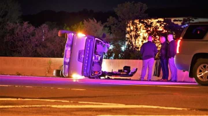 An off-duty NYPD officer was killed in a single-vehicle crash on the LIE.