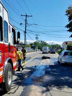 Motorcyclist Injured In Fiery Crash In Stamford