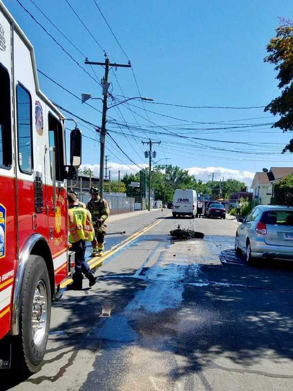 Motorcyclist Injured In Fiery Crash In Stamford