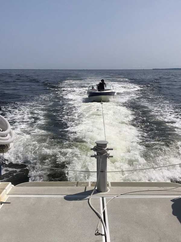 Greenwich Police Boat Offers An Assist On The Sound