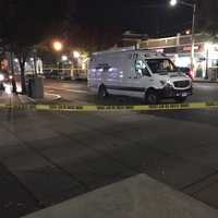 <p>Stratford police shut down Main Street to investigate the armed robbery and shooting at BAR last week.</p>