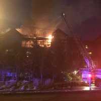 <p>Norwalk crews battle a fire at a condo complex on Richards Avenue</p>