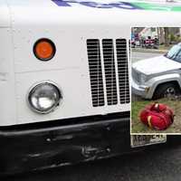 Jeep T-Boned By  FedEx Truck In Ridgewood Rolls, Lands On Its Wheels
