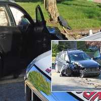 Driver OK After Car Crashes Into Pole In Paramus