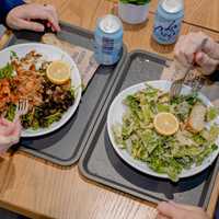 <p>Examples of two meals served at Just Salad.</p>