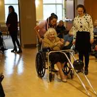 <p>Teaneck students visited residents at the Jewish Home in Rockleigh. </p>