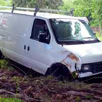 <p>The driver was OK after his van barreled off the road in Ho-Ho-Kus.</p>