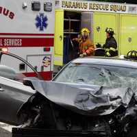 <p>The sedan took the brunt of the damage.</p>