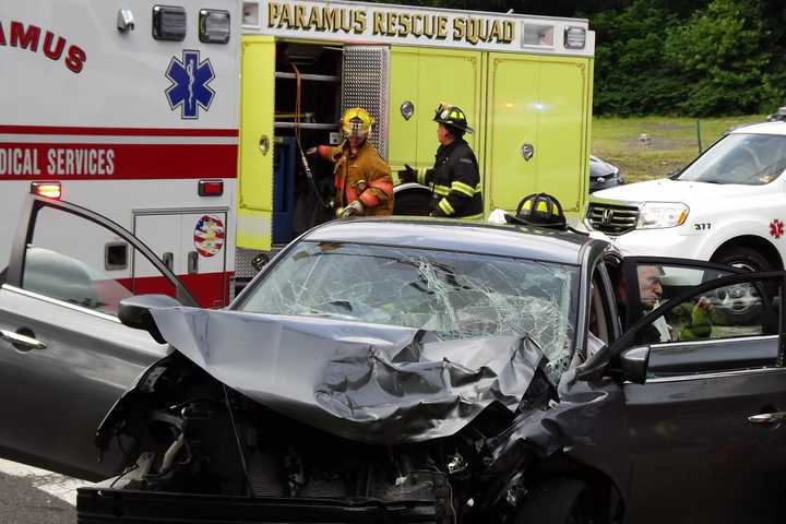 PHOTOS: Paramus Firefighters Extricate Driver After Crash