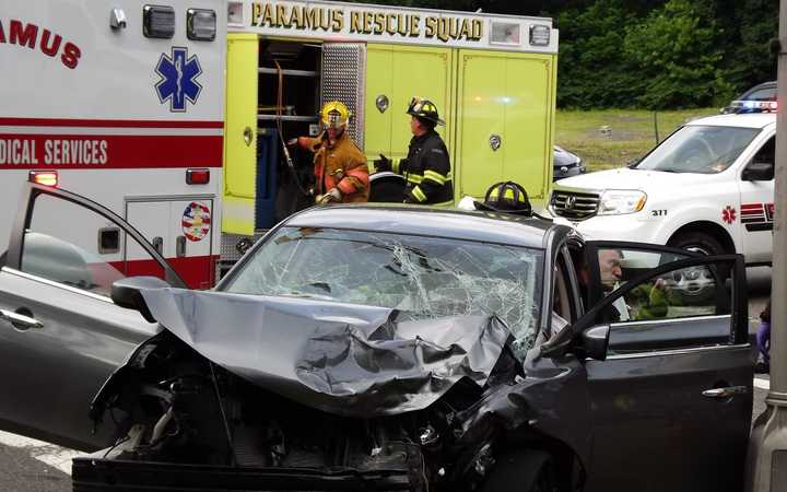 The sedan took the brunt of the damage.