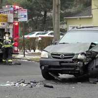 <p>The SUV and sedan were removed by flatbed tow truck.</p>