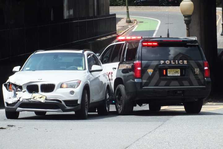 SUV In Crash Rolls Into Ridgewood Police Car