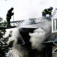 <p>Water problems initially pushed the units back before they extinguished the flames on North Drive in Rochelle Park.</p>