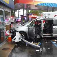 Mini-Van Slams Into Route 17 Gas Station