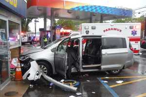 Mini-Van Slams Into Route 17 Gas Station