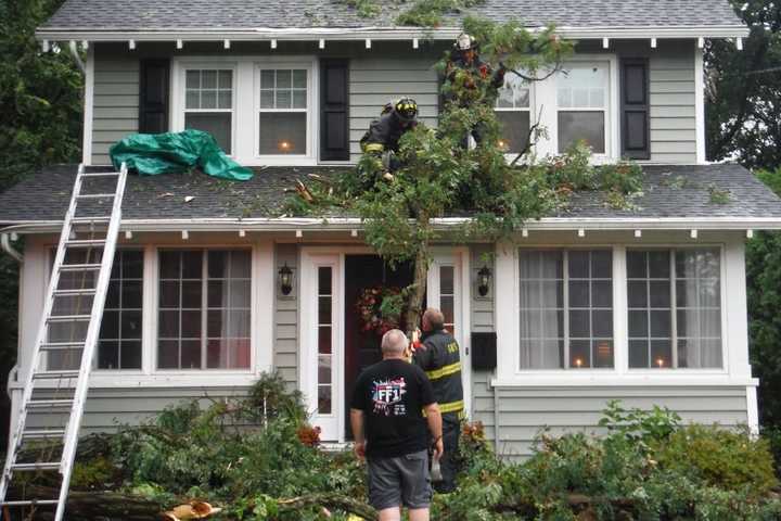 STORMY FRIDAY: Homes Hit By Tree In Glen Rock, Lightning In Ramsey