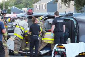 Firefighters Extricate Driver In Three-SUV Elmwood Park Crash