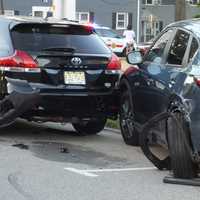 <p>A Honda CX-5A and a Toyota Venza were struck in the Elmwood Park crash.</p>